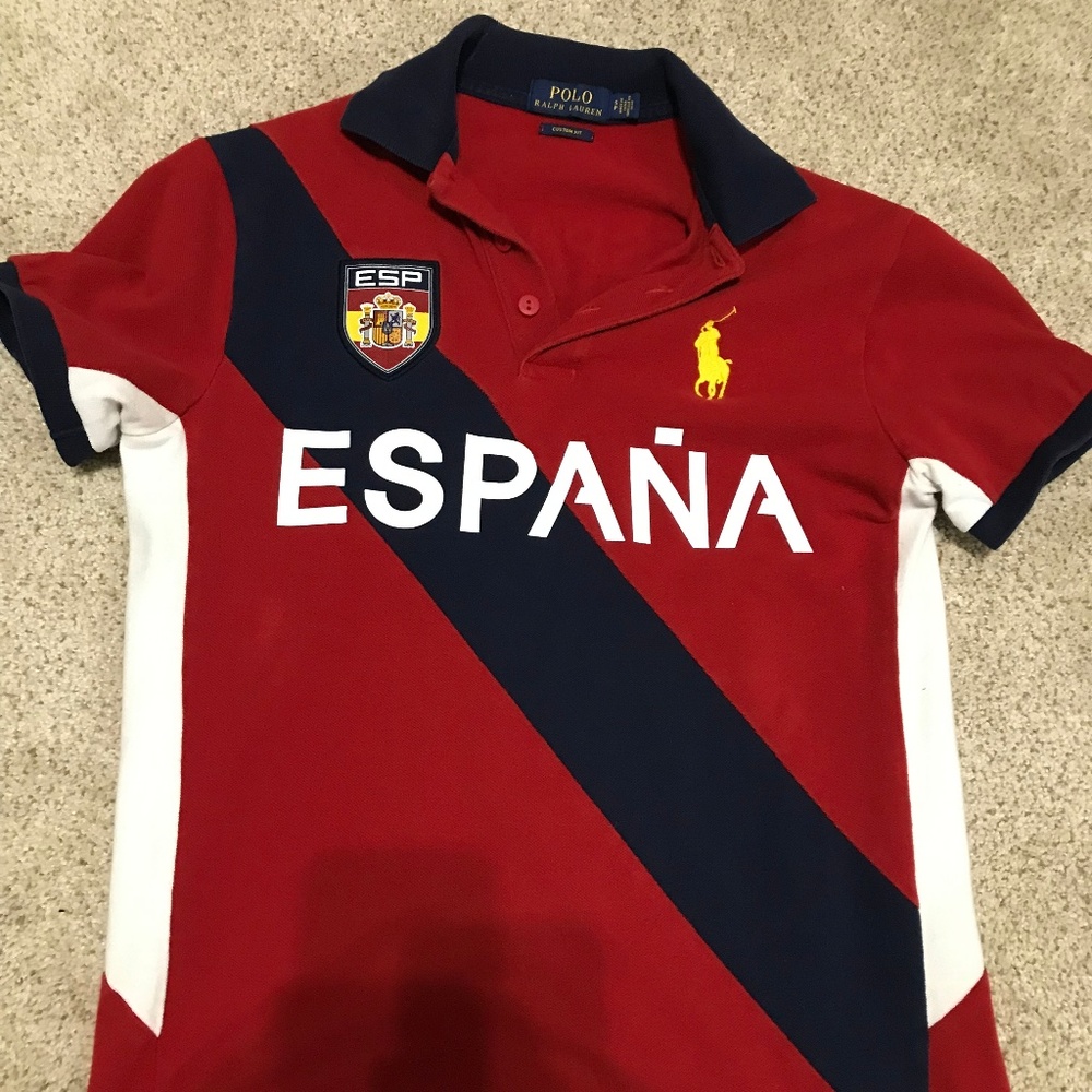 Polo Ralph Lauren Red Espana Spain Patch